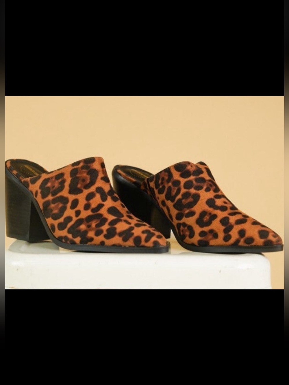NWOB ARIDER GIRL Leopard Print Pointed-Toe Mule Heels - Brown/Black SIZE 8